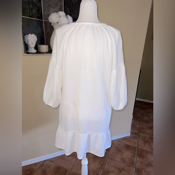 Anthropologie Sundays Flounced Tunic Dress in Coconut Milk Size 2 - Picture 6 of 11